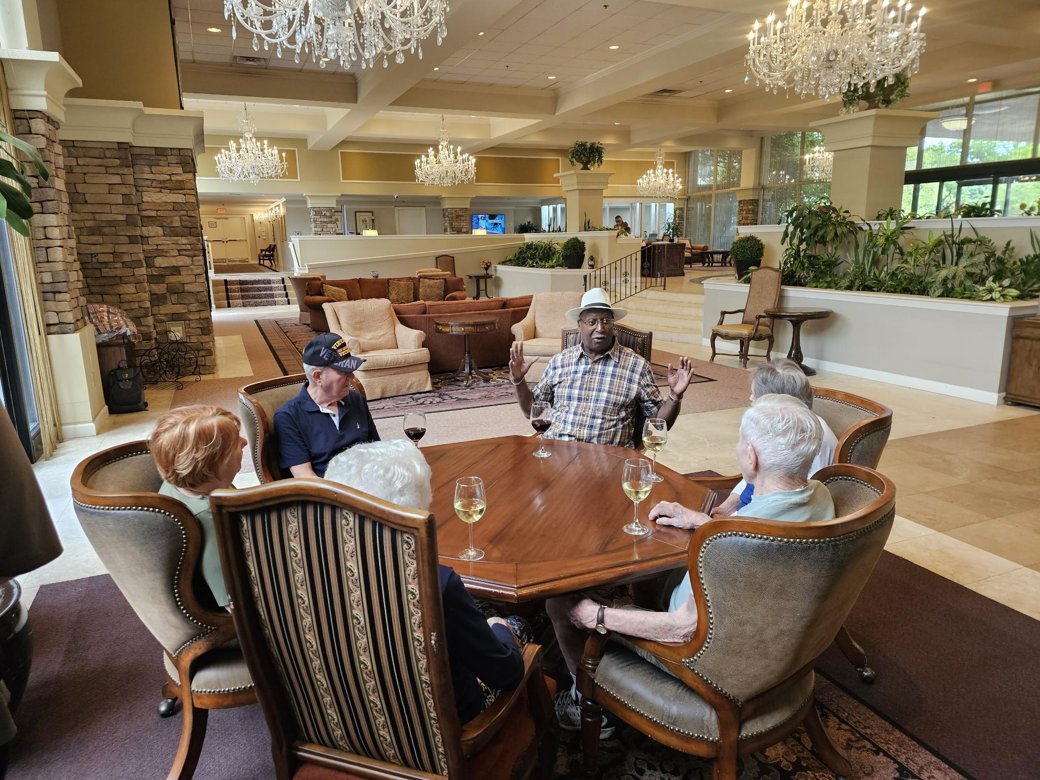 group of seniors at a table