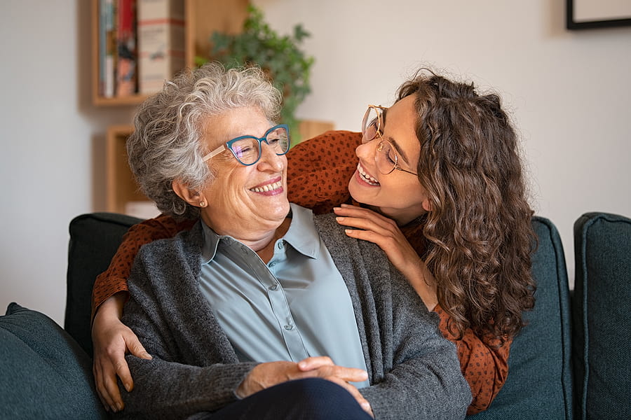 grandmother with granddaughter