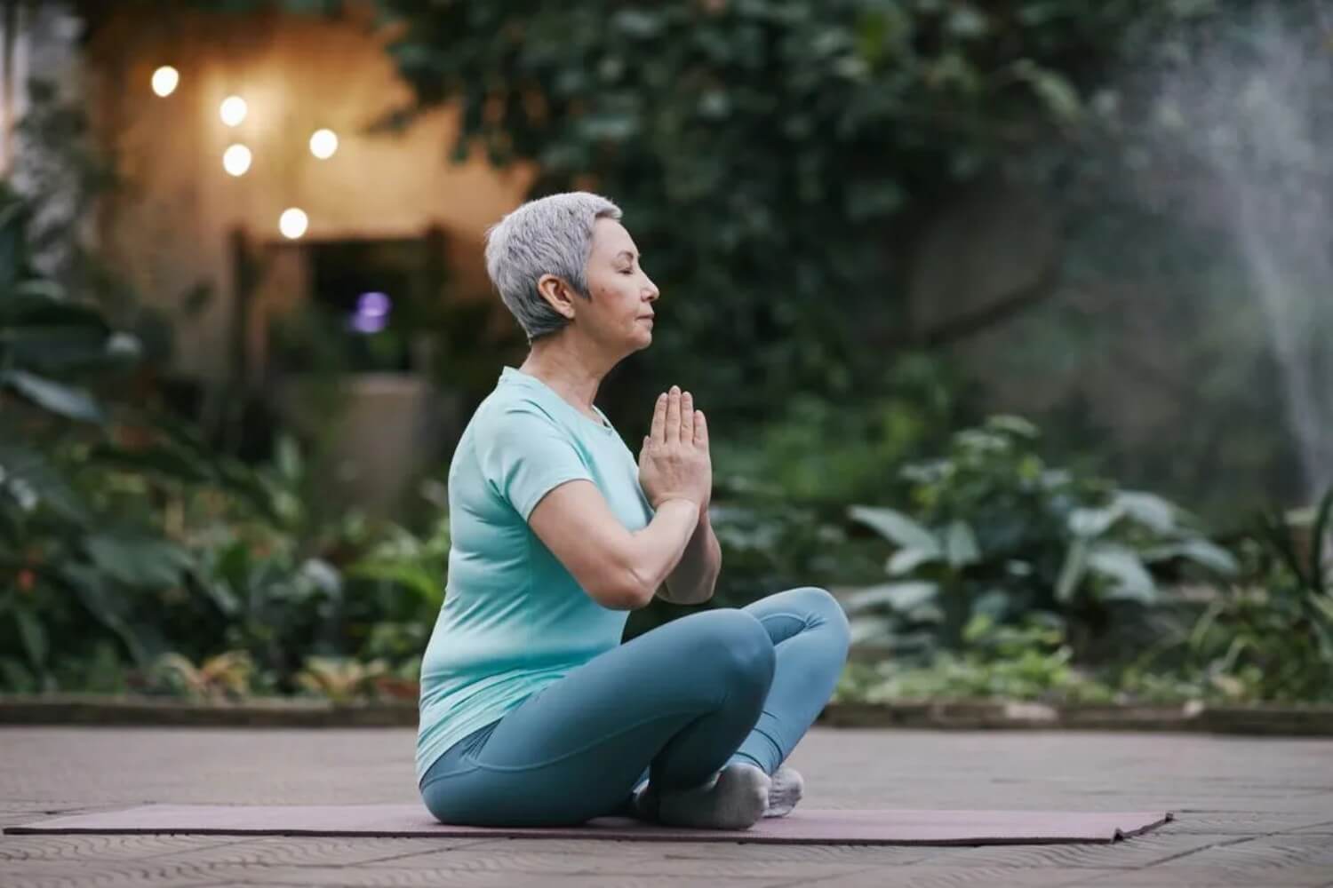 woman doing yoga
